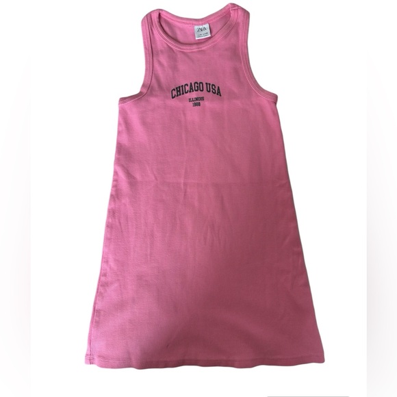 ZARA TEXT PRINT RIB DRESS - Picture 3 of 5